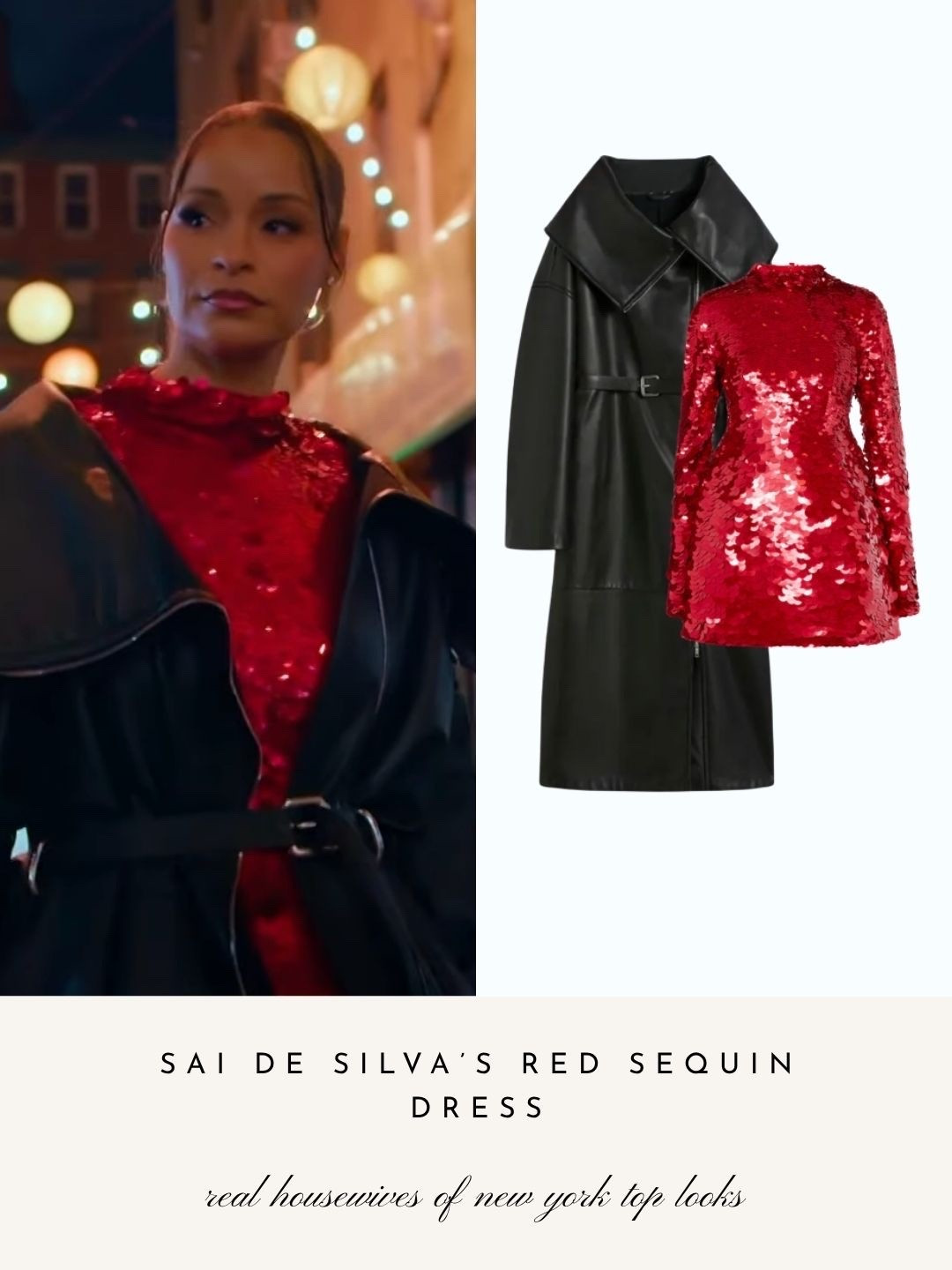 Sai De Silva’s Red Sequin Dress