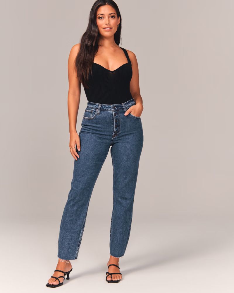 Women's Curve Love High Rise Mom Jeans | Women's Bottoms | Abercrombie.com | Abercrombie & Fitch (US)