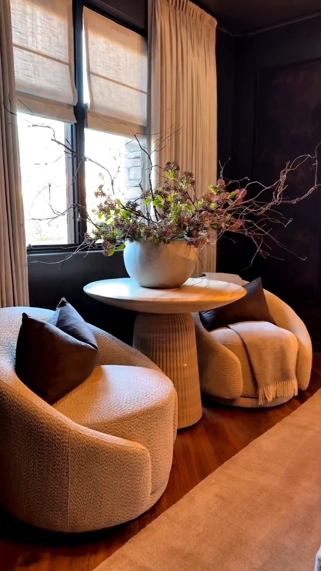 The coziest corner. These swivel stairs are so comfy. My fluted travertine tables pairs beautifully with them. 

Travertine table. Round table. Swivel chairs. Cozy corner. Moody decor. Bedroom inspo.


#summerthompsonstyles


#LTKHome #LTKvlog #LTKdayinmylife