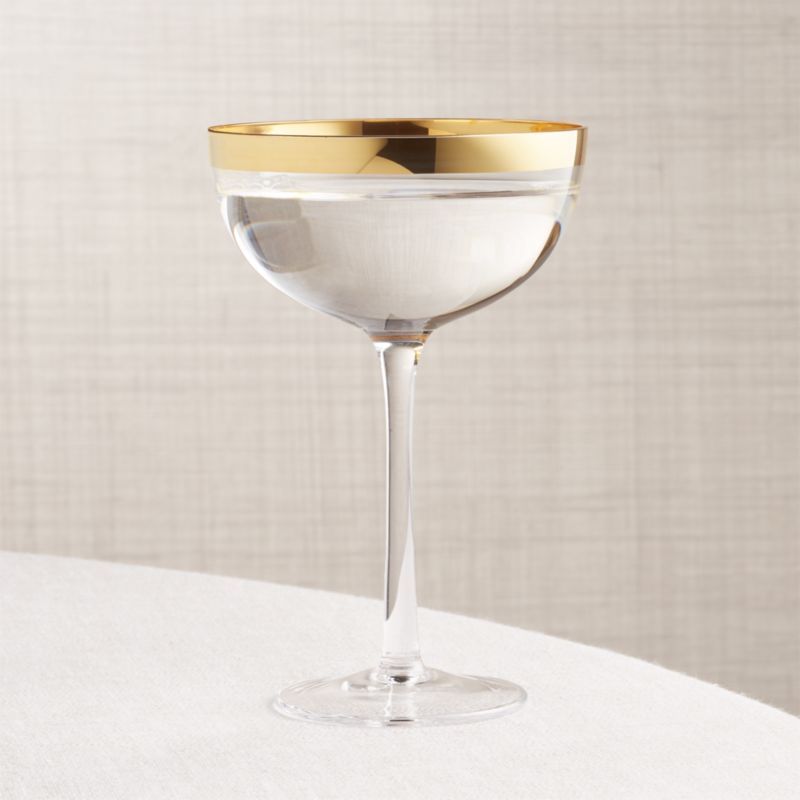 Pryce Gold 8-Oz. Coupe Glass + Reviews | Crate & Barrel | Crate & Barrel