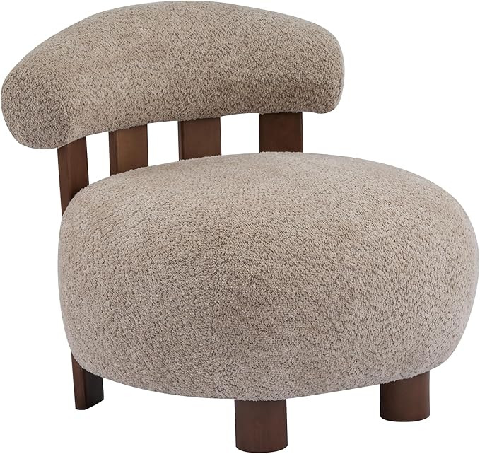 Christopher Knight Home Elvina Boucle Fabric Accent Chair, Solid Wood Single Lounge Sofa, Bedroom... | Amazon (US)