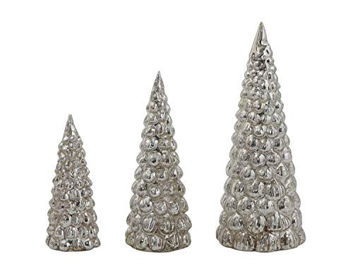 Creative Co-op Glass Set of Tree Figurine, Silver 9 inch | Amazon (US)
