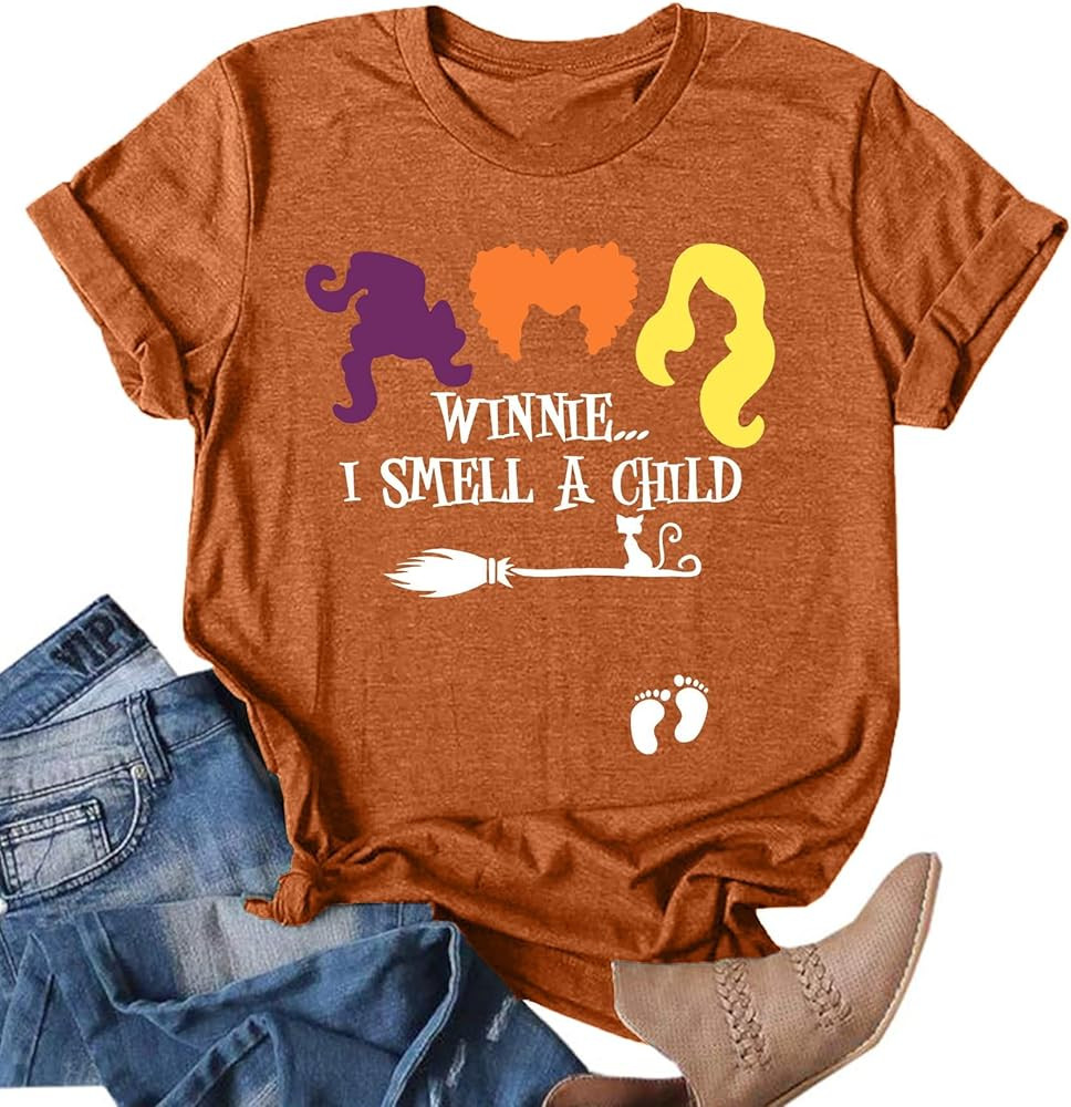 Winnie I Smell a Child Tshirt Maternity Halloween Shirt Women Funny Pregnancy Announcement Shirt ... | Amazon (US)