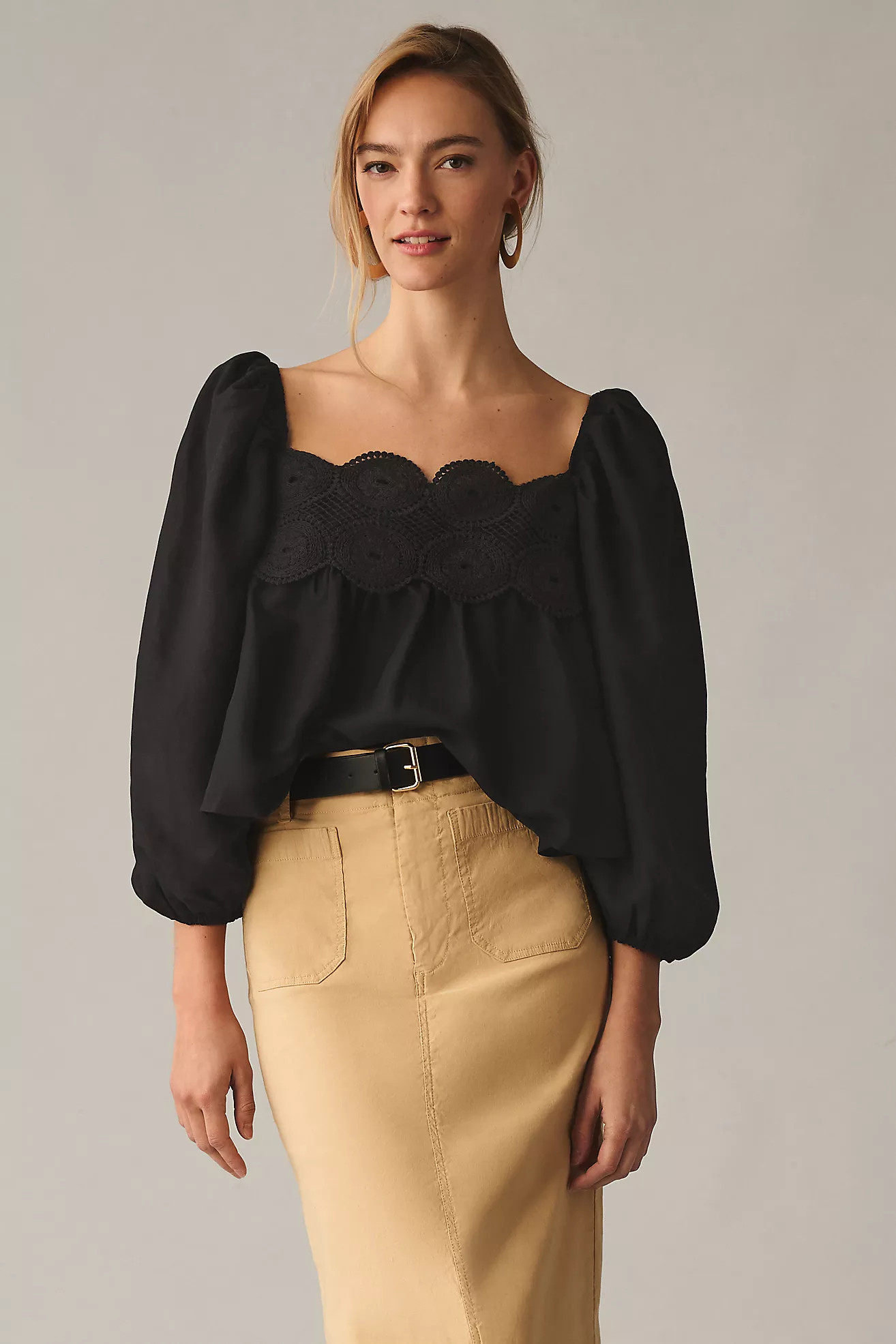 By Anthropologie Lace Babydoll Top | Anthropologie (US)