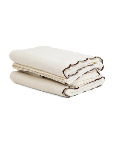 Made In Turkey 6pc Scalloped Embroidery Towels Bundle | TJ Maxx