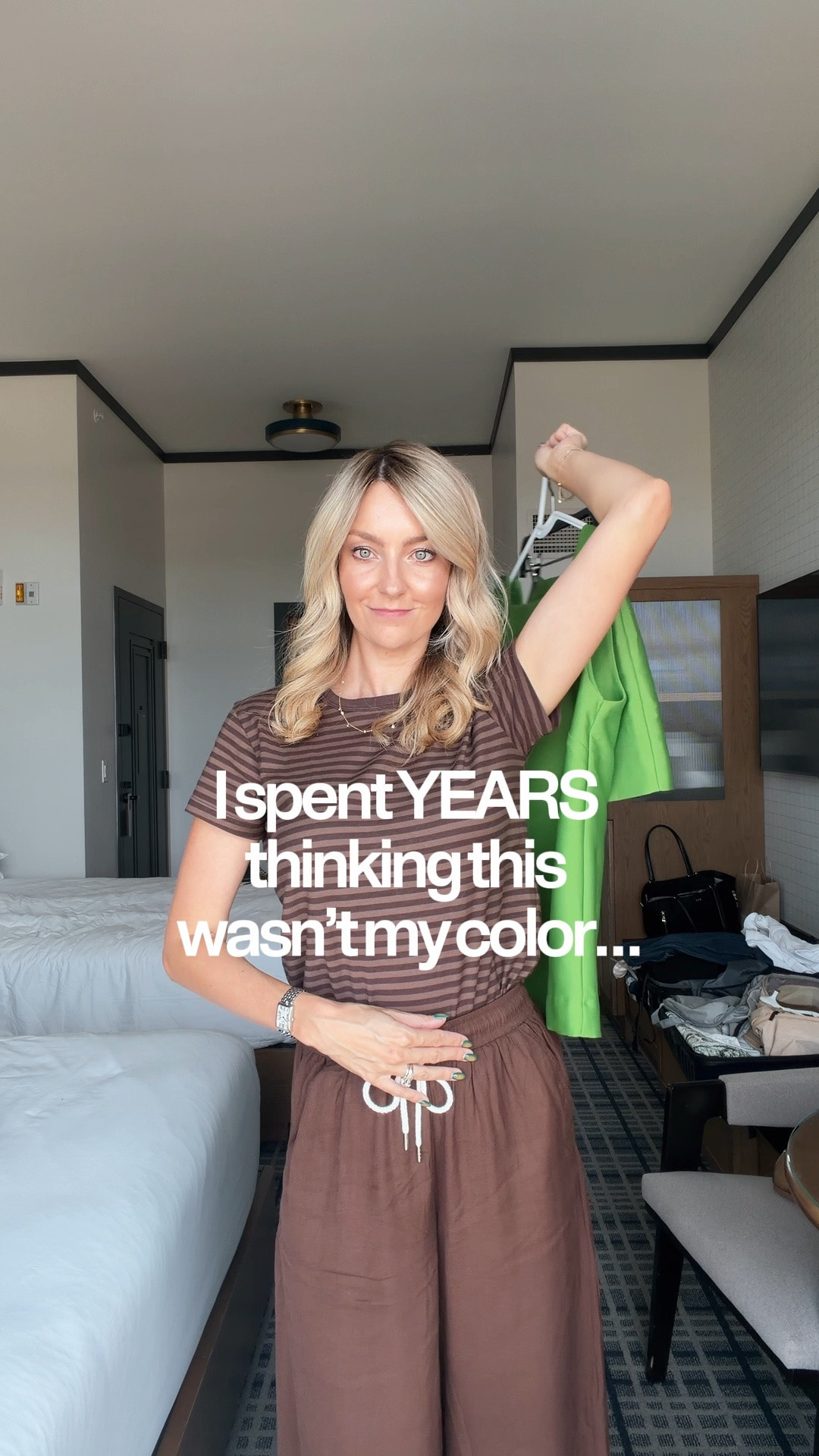 LTKCon check-in look 💚✨ And this might be the outfit that officially changed my mind about this color 👀 LTKCon has officially started and I’m bringing you along for all the outfits, events + everything in between! Wearing size 4 at this @macys  set ! Green set • matching set • two piece set • pink bag

#LTKgrwm #LTKdayinmylife #LTKCon