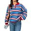 Tankaneo Sweaters for Women Striped Polo Sweater Casual Pullover Knit Tops | Amazon (US)