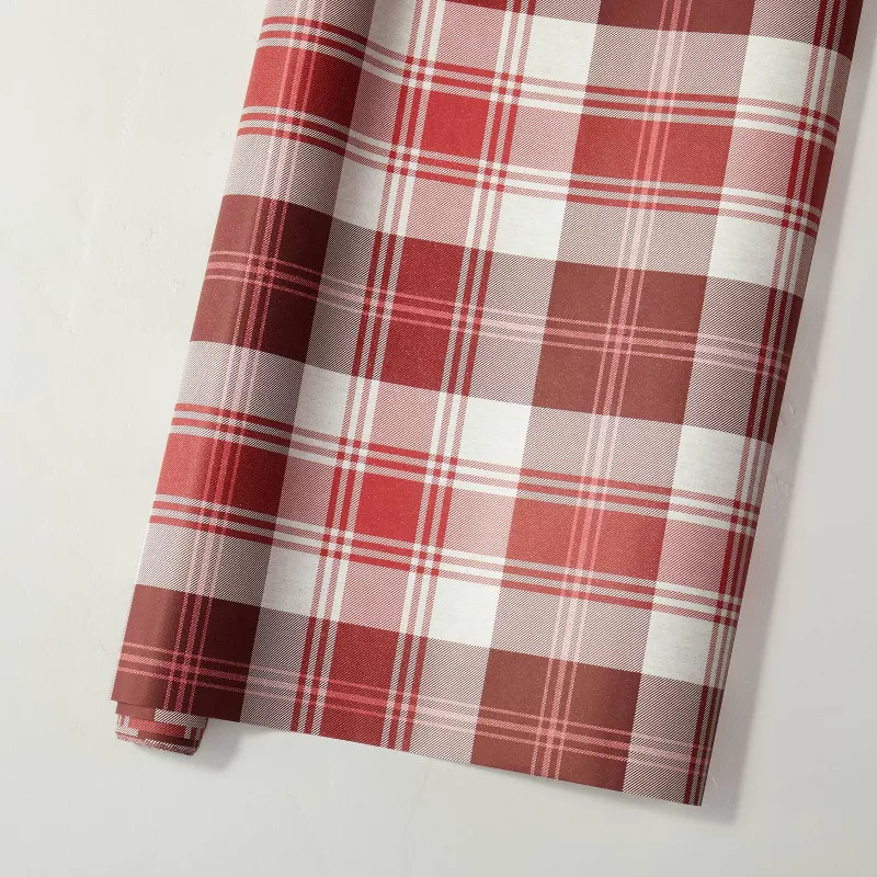 Tartan Plaid & Ticking Stripe Printed Holiday Gift Wrap - Hearth & Hand™ with Magnolia | Target