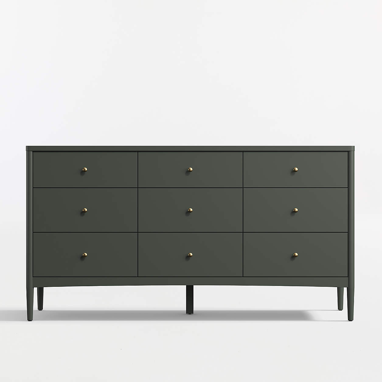 Hampshire 64" Olive Green Extra Wide 9-Drawer Kids Dresser + Reviews | Crate & Kids | Crate & Barrel