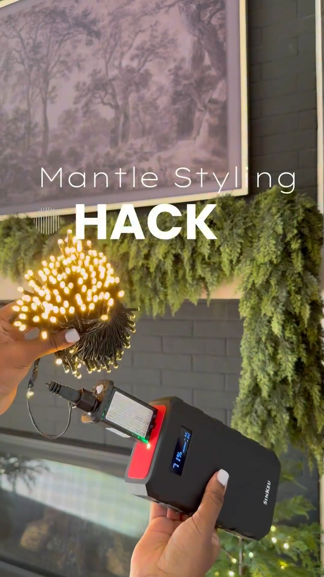 Get the look no plugs above your mantle or stairs! 🤎 Of course battery powered lights are always an option though they don’t last as long! 😩… With this system, you can add brighter Christmas lights to your mantle using a portable battery pack.💡 It charges multiple devices including your laptop or Christmas tree! 🎄 🎉

#LTKHome #LTKHoliday #LTKStyleTip