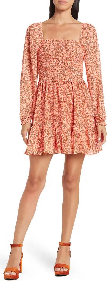 1.STATE Square Neck Smocked Bodice Dress | Nordstromrack | Nordstrom Rack
