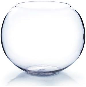 WGV Large Bowl Glass Vase, Diameter 12", Height 10", (Multiple Sizes Choices) Clear Round Bubble ... | Amazon (US)