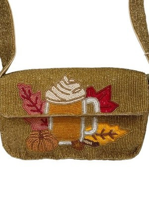 Sol and Mer New Fall Release Pumpkin Spice Latte Gold Beaded Bag India NWT | eBay US