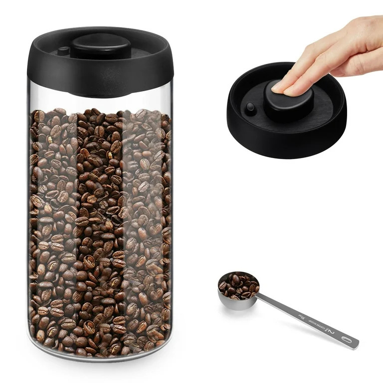 Sekonow Vacuum Coffee Canister for Coffee Bean Storage, 1.8L/60.9oz Airtight Coffee Storage Conta... | Walmart (US)