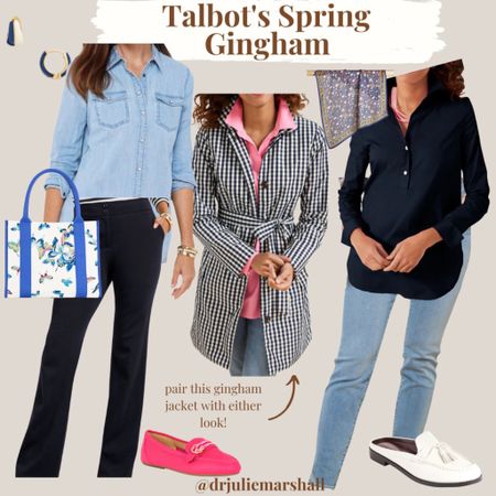 I am loving this gingham jacket! It pairs so well with both of these outfits! And this blue butterfly 🦋 tote is such a great piece to get!  It’s part of Talbots collection of Dress for success donations!  Talbots donates to this wonderful program that helps women get back in the workplace with counseling, clothing and other types of support!  #mothersdaygiftideas
#gingham #springfashion #talbots


#LTKSeasonal #LTKstyletip #LTKFind