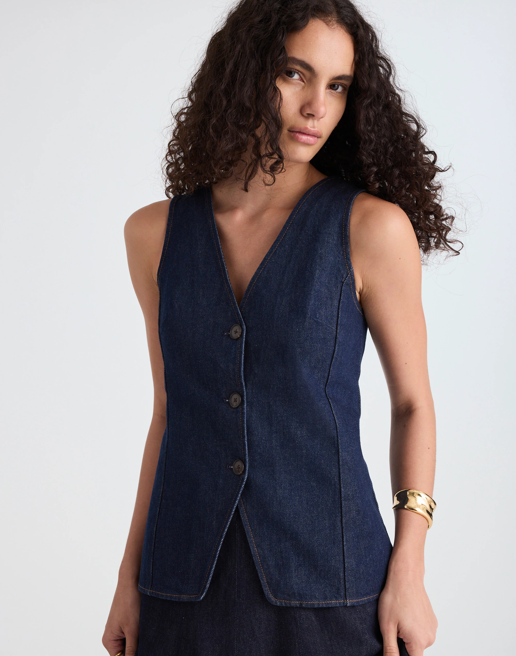 Denim Cutaway Vest | Madewell