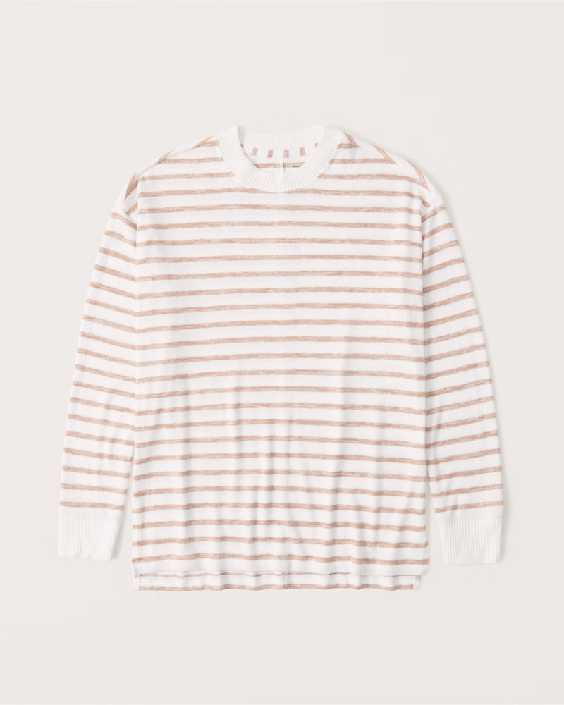 Women's Cozy Oversized Boyfriend Crew | Women's Tops | Abercrombie.com | Abercrombie & Fitch (US)