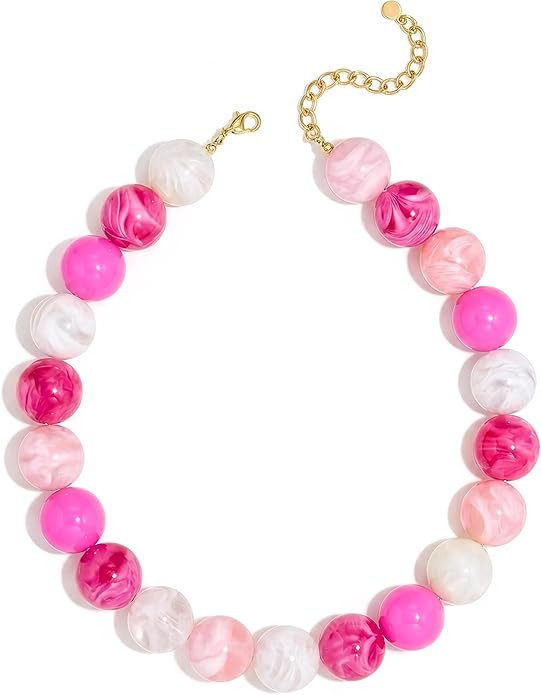 CLASSYZINT Chunky Bead Necklace for Women Colorful Acrylic Choker Necklace Y2K Style Jewelry for ... | Amazon (US)