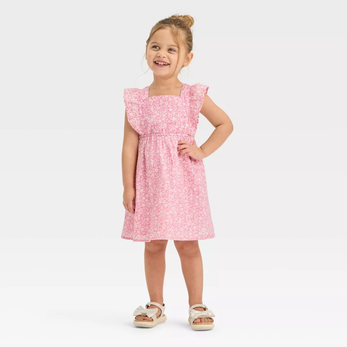 Toddler Girls' Floral Dress - Cat & Jack™ Pink 2T | Target