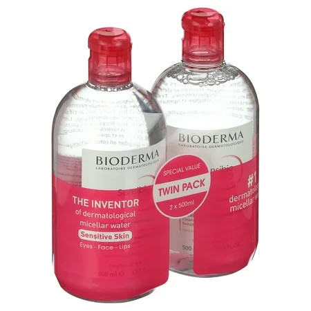 Bioderma - Sensibio H2O - Micellar Water - Cleansing and Make-Up Removing - Refreshing Feeling - for Sensitive Skin 2x 500ml / 16.7 Fl Oz | Walmart (US)