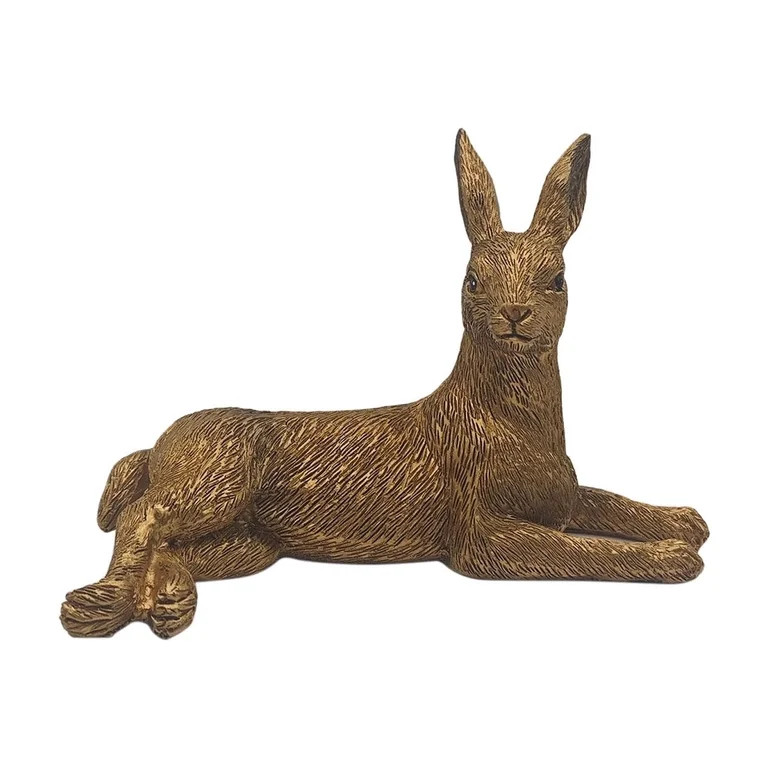 FYHALE Gold Easter Bunny Resin Ornament, Decorative Rabbit Figurine for Tabletop, Shelf, or Sprin... | Walmart (US)