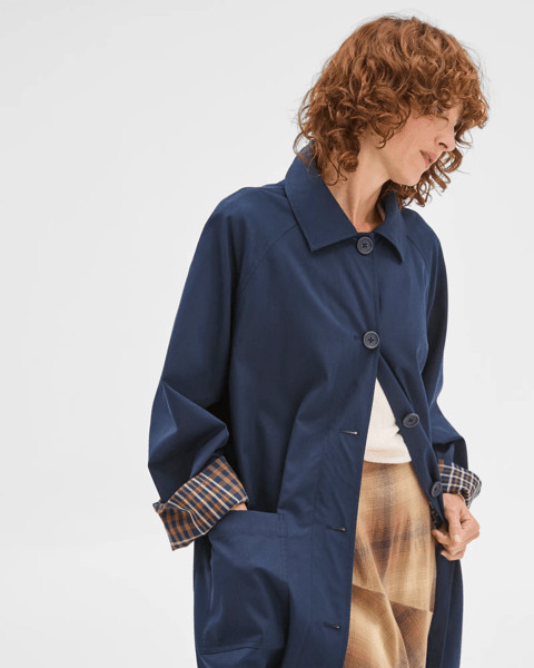 Long Sleeve Check Detail Mac Coat | Target AU