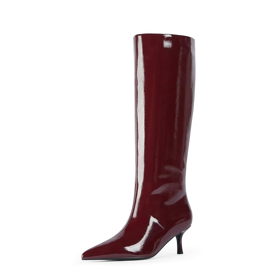 Modatope Knee High Boots Women Kitten Heels Tall Boots Pointed Toe Long Boot for Women | Amazon (US)