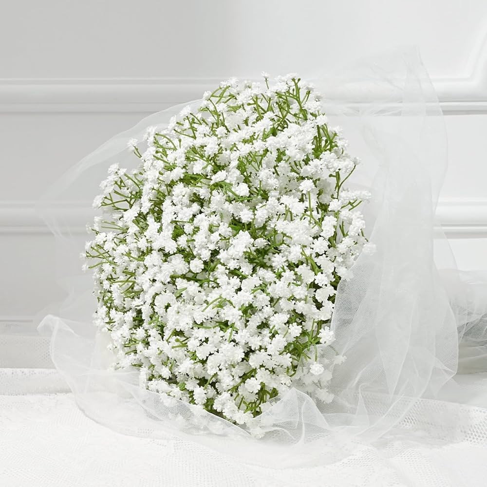 Dolicer 5 Pcs Babys Breath Artificial Flowers, White Long Stem Baby Breath Flowers Artificial Bul... | Amazon (US)
