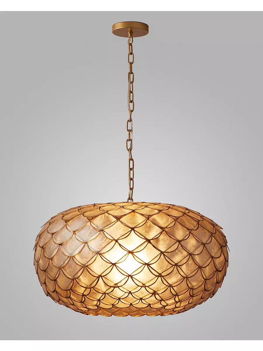 Capiz Scalloped Chandelier | Serena and Lily