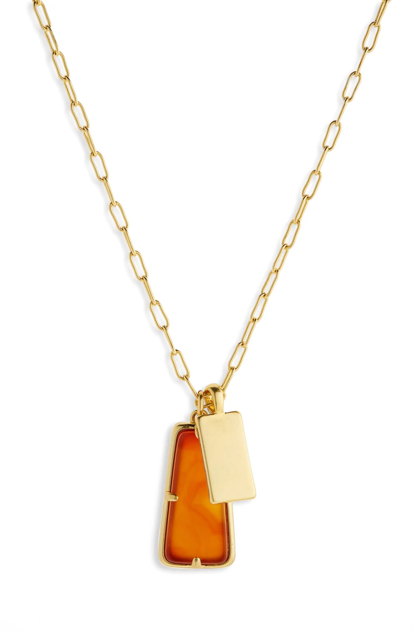 Madewell Stone Collection Carnelian Pendant Necklace | Nordstrom | Nordstrom
