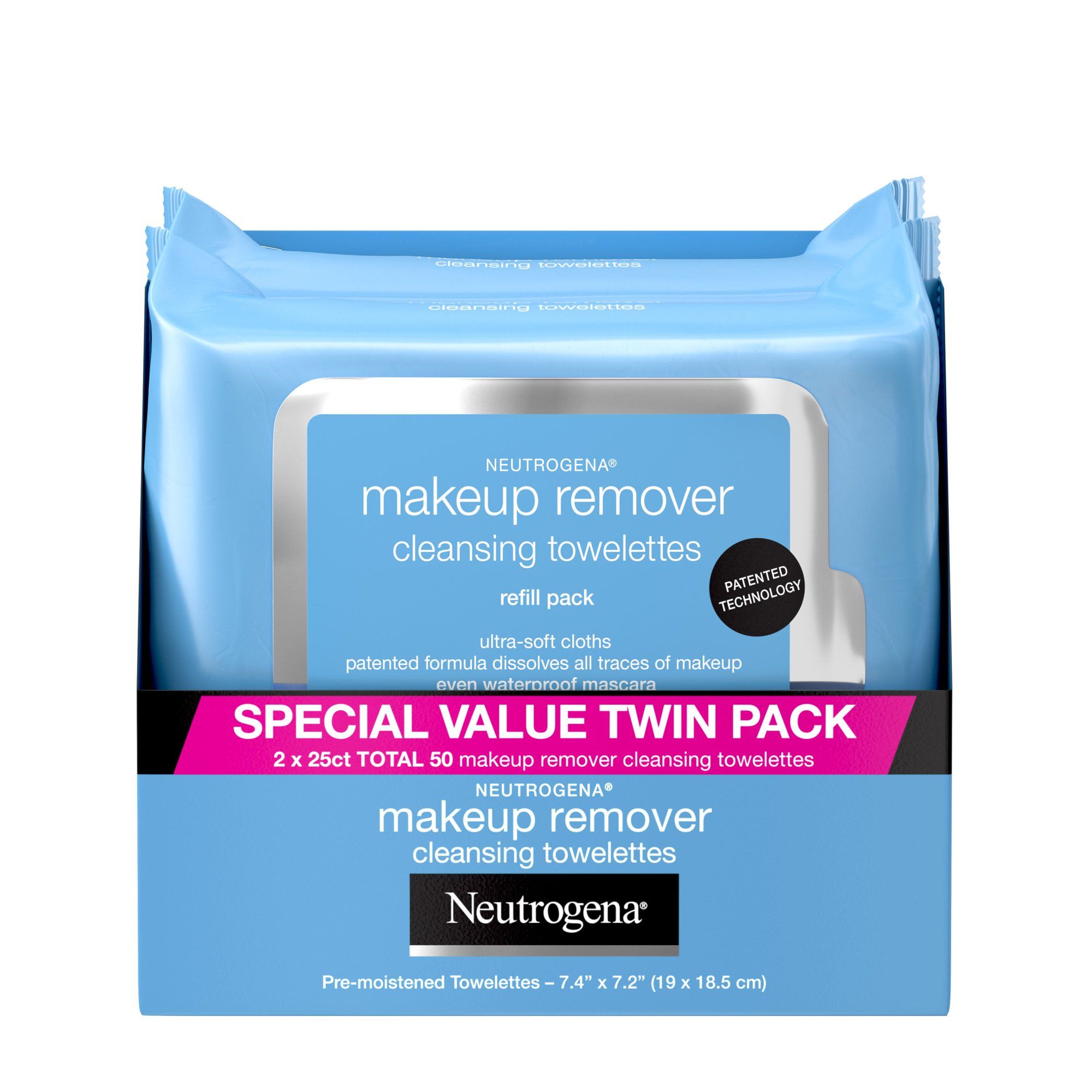 Neutrogena Makeup Remover Cleansing Face Wipes, 25 ct., 2 Pack | Walmart (US)