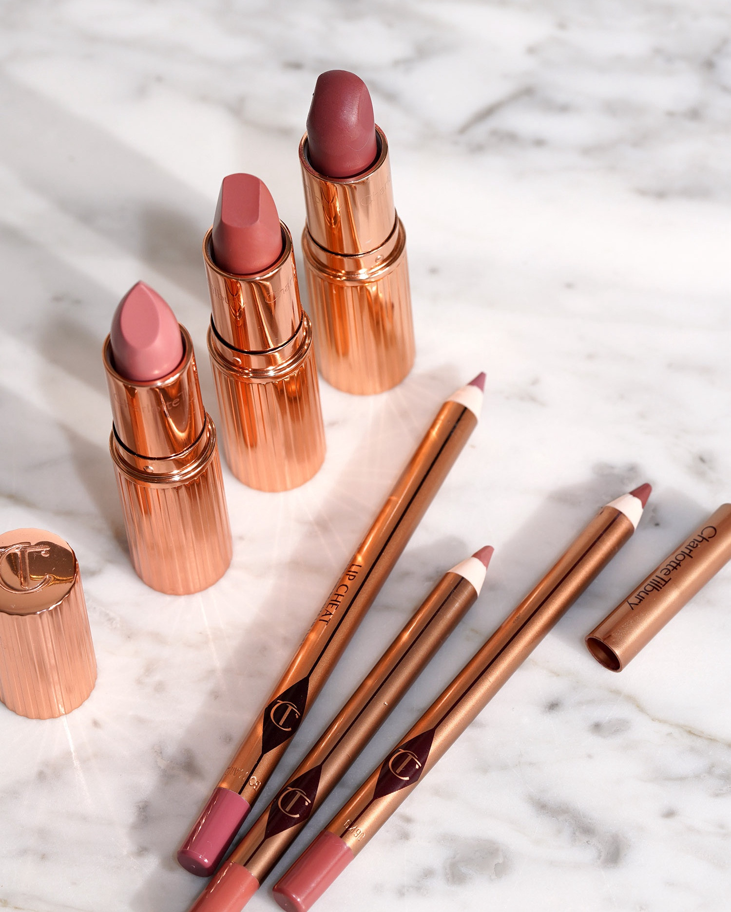 Charlotte Tilbury Pillow Talk Lipstick and liner in:

Pillow Talk Fair
Pillow Talk Original
Pillow Talk Medium


#LTKbeauty