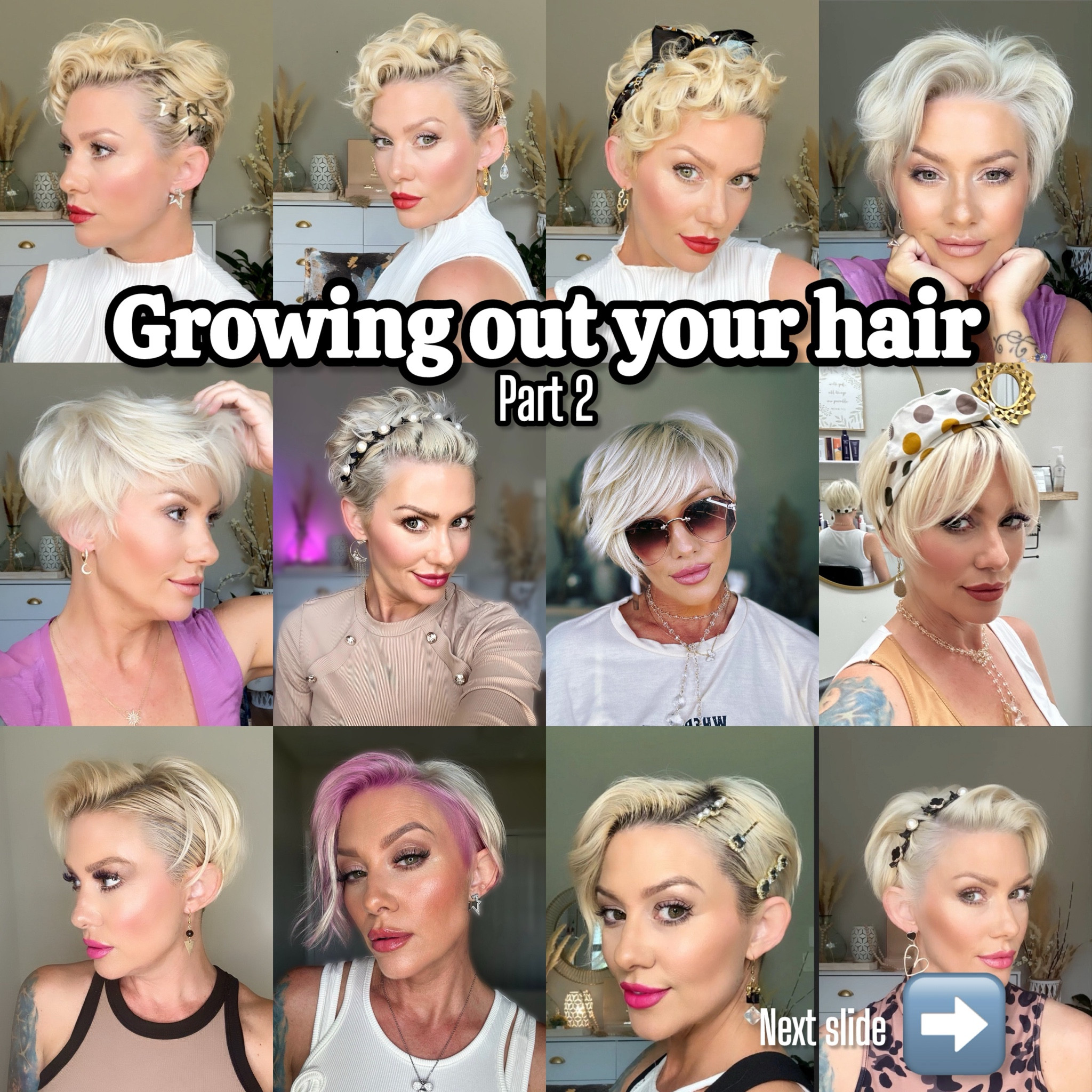 Part 2- Growing out your pixie and undercut. 
Part 1 is how to grow out a buzzcut, cropped pixie and undercut. 

🗣️Distraction is your friend, it’s time to get creative with styling your growing locks. Especially the undercut! 

Now is a great time to start adding curls, accessories and sleek styles to your hair styling repertoire. 🤩

Once you’ve achieved enough length from the growing side shave it’s time to consider cutting the top layers to blend with the sides. 

Feeling frumpy when you get to your goal? Add fun colors and/or tiny undercuts in strategic places to give you back the edginess you crave. PSA undercuts don’t have to be shaved, you can leave some length 3/4”+ for wispiness. 

If you’d like more information on my favorite accessories drop the word Iinks in the comments. 🤍🐝

#LTKStyleTip #LTKBeauty #LTKOver40