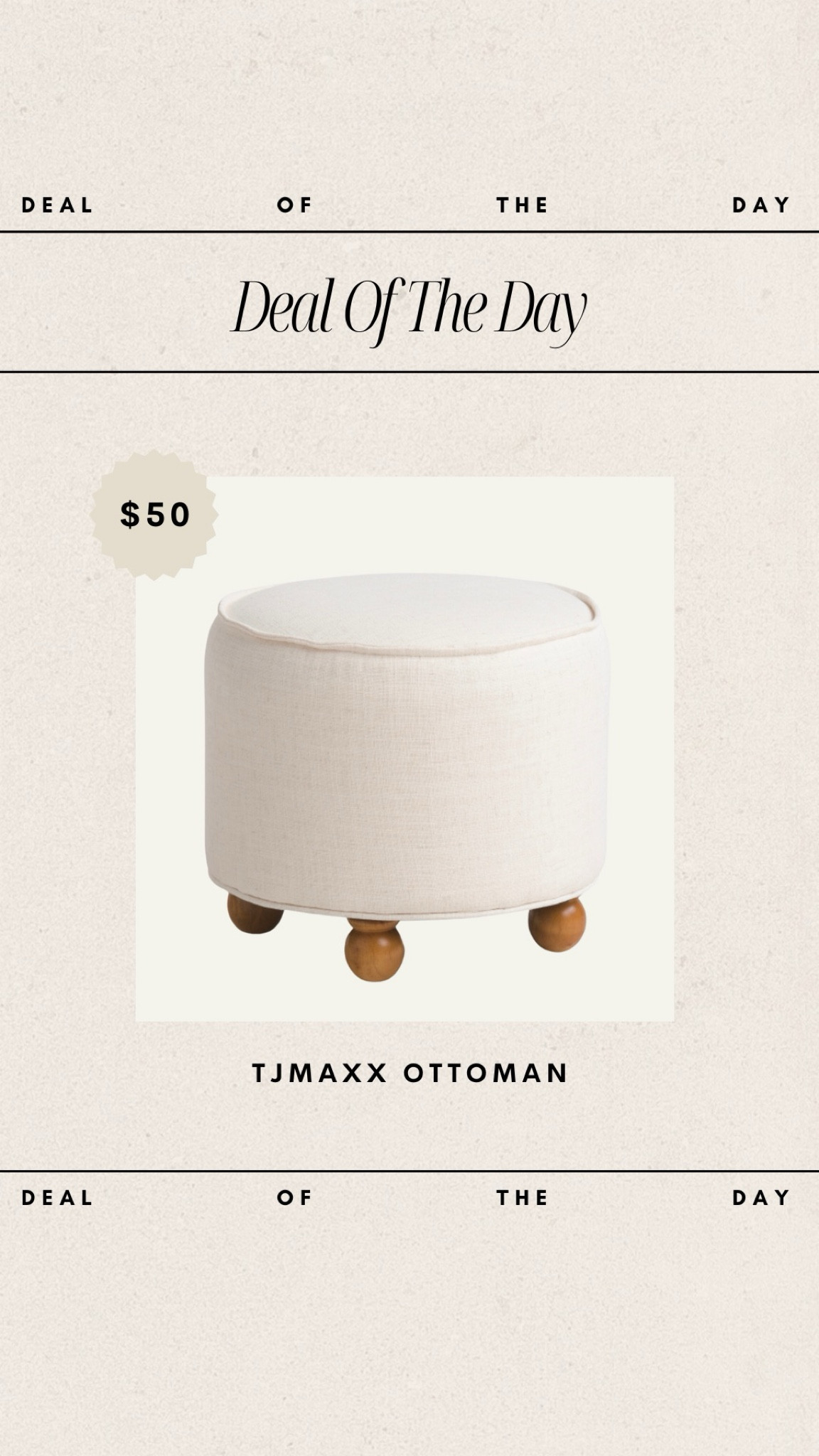 Deal of the Day - TJMaxx Ottoman // only $50!

#LTKhome #LTKfindsunder50 #LTKfindsunder100