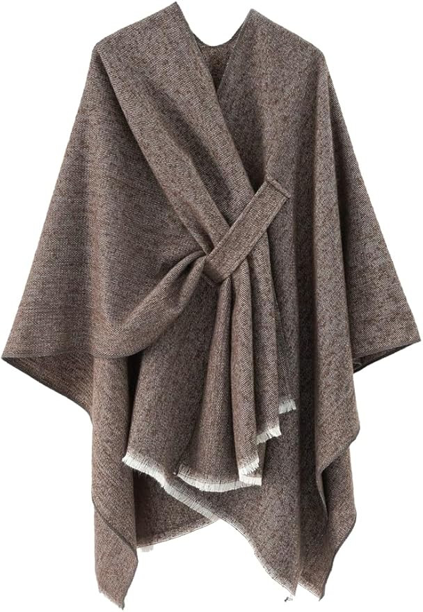 Women's Shawls Wrap Poncho Soft Capes Open Front Cardigan Large Blanket Wraps Shawl Knitted Cloak... | Amazon (US)