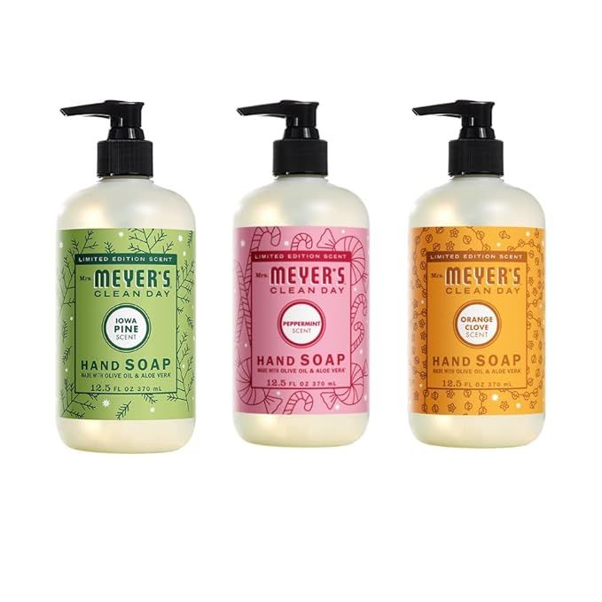 Amazon.com : MRS. MEYER'S CLEAN DAY Holiday Hand Soap Bundle (Peppermint, Iowa Pine, and Orange C... | Amazon (US)