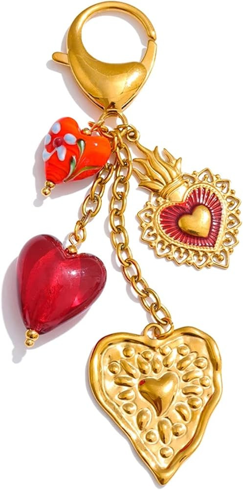 Mchic Keychains Women Cute: Bag Charms for Handbags Purse Keychain Gold Key Chain for Car Keys Cu... | Amazon (US)