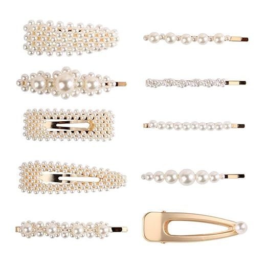 2019 Fashion Imitiation Pearl Hairpins Korea Vintage Flower Barrettes Long Hair Clips Accessory H... | Amazon (US)