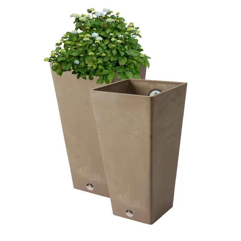Cara 2-Piece Self-Watering Composite Pot Planter Set (Set of 2) | Wayfair North America