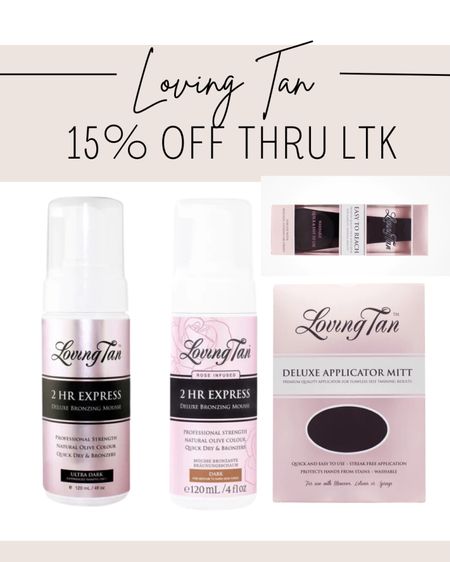 My go to summer ran is Loving Tan 2 Hour Express in DARK. I use the mitt and back applicator. Get it all 15% off through the LtK app. 

#LTKbeauty