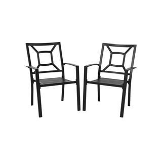 Nuu Garden Stacking Wrought Iron Outdoor Patio Bistro Chair (2-Pack) DB135 | The Home Depot
