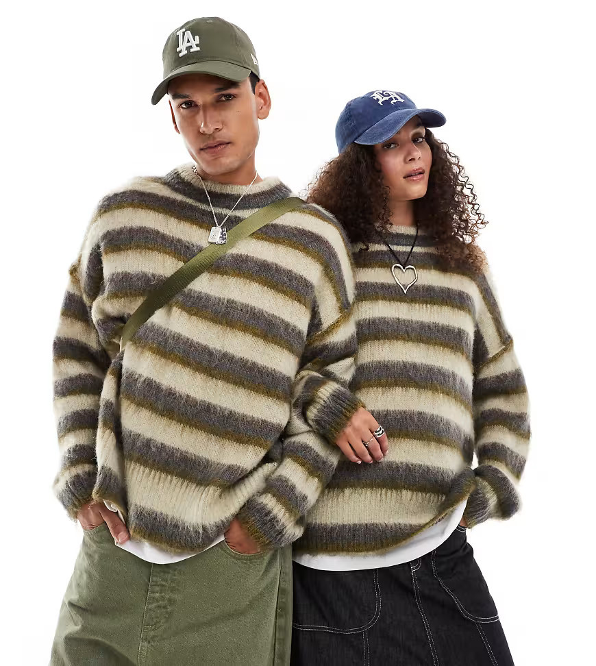 Reclaimed Vintage unisex oversized multi stripe jumper | ASOS (Global)