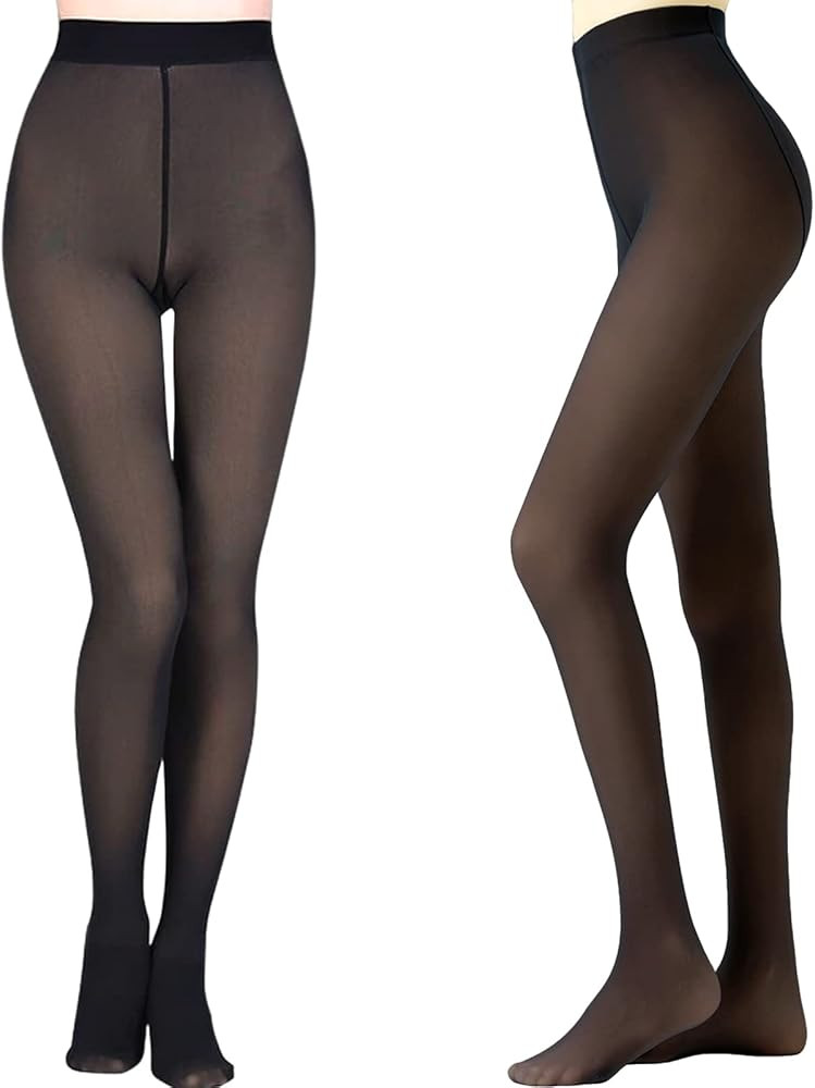 NAGRI Women's Winter Tights Fake Translucent Warm Pantyhose Sheer Tights Fleece lined Leggings Pa... | Amazon (US)