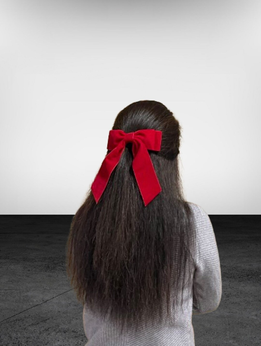 Red Velvet Long Bow Velvet Ribbon Bow Christmas Gift for Her - Etsy | Etsy (US)