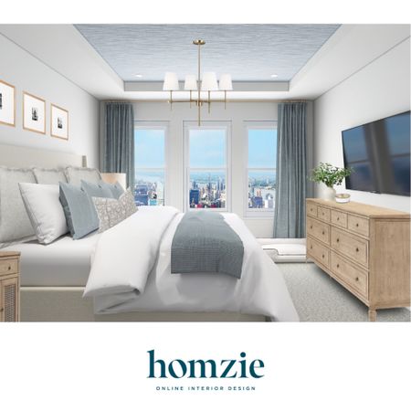We loved designing this organic coastal bedroom for our virtual interior design client. This space features a grass cloth wallpaper, an upholstered storage bed, oak nightstand and dresser, and chambray  linen drapery. 

Work 1:1 with a Homzie virtual interior designer for a low flat-rate and receive a custom, shoppable decorating plan! - all online.  Get started homziedesigns.com/work-with-us 
 

#LTKSaleAlert #LTKHome #LTKFindsUnder100