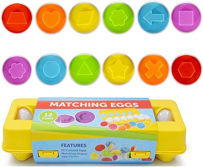 JUNBESTN Easter Matching Eggs Connect Eggs Carton Toys Gifts for 1 2 3 Years Old Kids Toddler Bab... | Amazon (US)