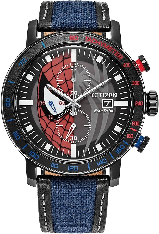 Citizen Men's Eco-Drive Spider-Man Double Vision, Black IP Stainless Steel Case Watch (Model: CA0... | Amazon (US)