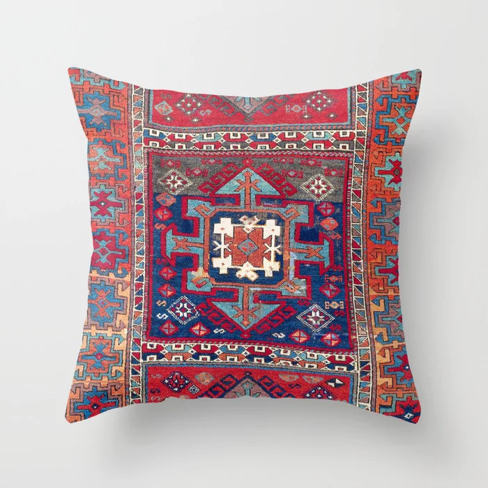 Kurdish Malatya East Anatolian Rug Print Throw Pillow | Society6