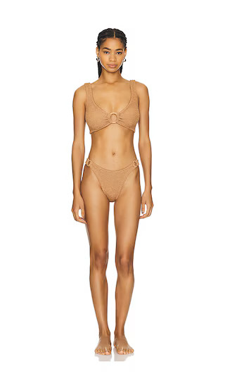 Hallie Bikini Set in Metallic Cocoa | Revolve Clothing (Global)