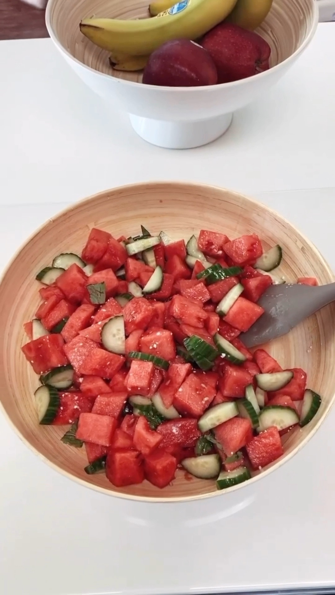 Incidents + Recipe
•Watermelon: You can use 1 small
watermelon or 1/2 a large watermelon. You'll need to peel & cut the watermelon into cubes.
• English cucumber. English cucumbers are sweeter & their skin is thin so you don't need to peel them. If you end up using American slicing cucumbers, you'll want to peel & seed the cucumbers before slicing.
•Mint leaves: About 1 cup packed of 20-30 leaves, roughly chopped or torn. Trust me, you need the punch of freshness from these!
• Creamy feta cheese: You'll need about 1/2 cup or more of creamy crumbled feta. I usually start with a small block of feta packed in the brine, & I don't mind crumbling it myself. Feta packed in the brine is
more creamy & not as salty as dry, already crumbled feta.
For the Dressing:
* 2 tablespoons of Honey
* lime or lemon juice (to taste)
* 2 tablespoons of extra virgin olive oil
* just a pinch of salt is all you need fo draw out some of the delicious juices in the cubed cucumber & watermelons.

How to make it:
 • Add your watermelon cubes, cucumber, torn fresh herbs in a large salad bowl or platter.
• Pour the honey-lime dressing on top, then gently toss to combine.
• Finally, crumble feta cheese & sprinkle it all over the salad.

Enjoy!! 🫶🏻

#LTKfoodie #LTKmomlife #LTKSeasonal